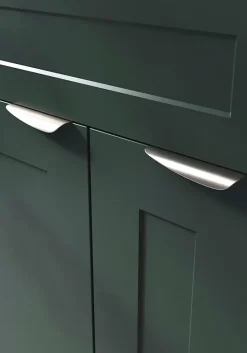 Poignée de meuble Incurvé GoodHome Mehaban effet satin gris l.120mm x l.44mm x H. 13mm entraxe 96mm