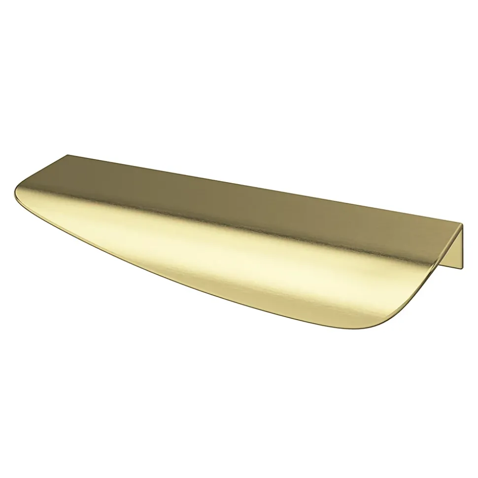 Poignée de meuble Incurvé GoodHome Mehaban effet laiton satin doré l.120mm x l.44mm x H. 13mm entraxe 96mm