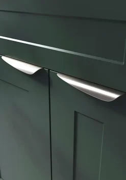 Poignée de meuble Incurvé GoodHome Mehaban effet nickel satin gris l.170mm x l.44mm x H. 18mm entraxe 128mm