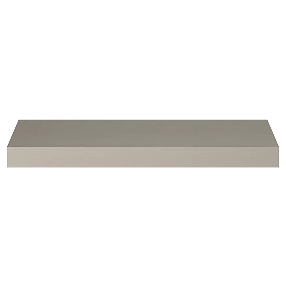Poignée de meuble Incurvé GoodHome Skej aluminium effet nickel satin gris l.120mm x l.19mm x H. 35mm entraxe 96mm