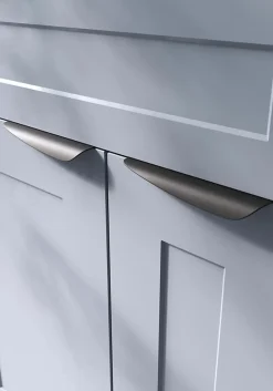 Poignée de meuble Incurvé GoodHome Mehaban mat noir l.170mm x l.44mm x H. 18mm entraxe 128mm