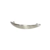 Poignée de meuble nœud Diss effet nickel satin gris l.124mm x l.18mm x H. 25mm entraxe 96mm