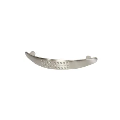 Poignée de meuble nœud Diss effet nickel satin gris l.124mm x l.18mm x H. 25mm entraxe 96mm