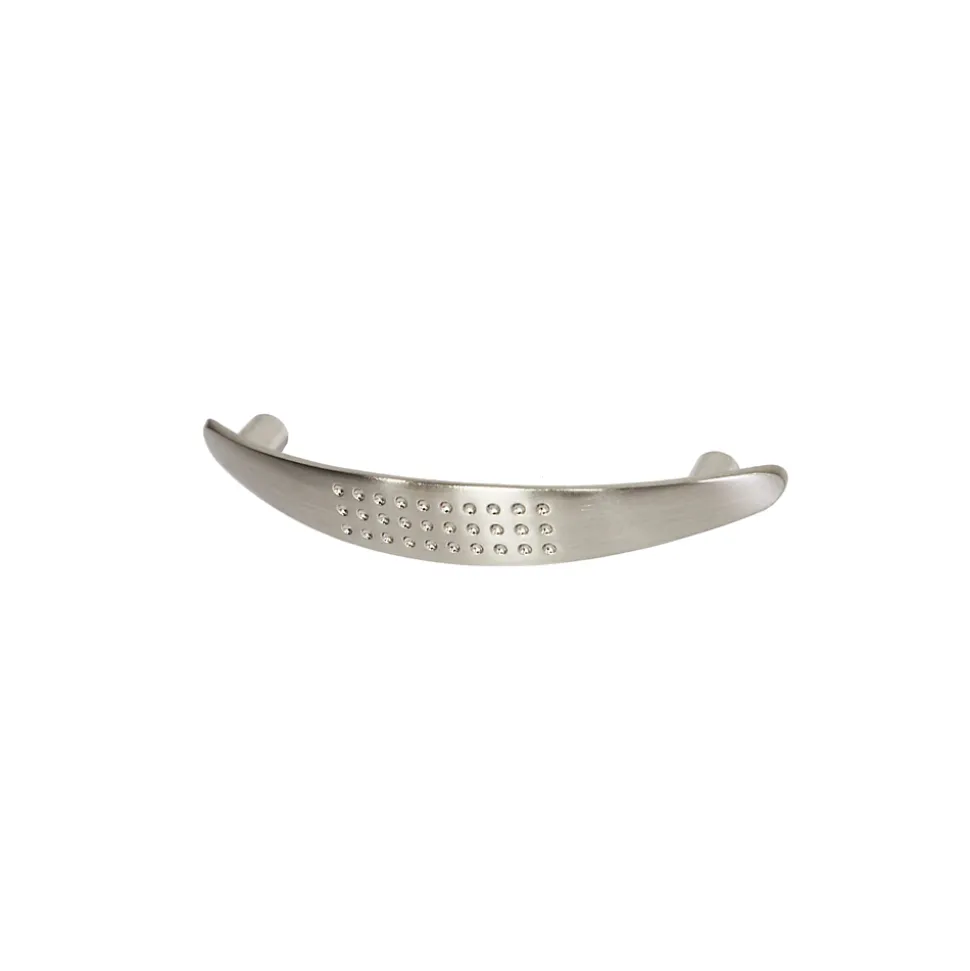 Poignée de meuble nœud Diss effet nickel satin gris l.124mm x l.18mm x H. 25mm entraxe 96mm
