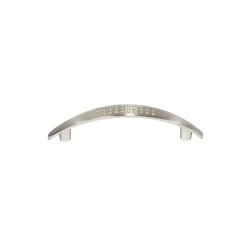 Poignée de meuble nœud Diss effet nickel satin gris l.124mm x l.18mm x H. 25mm entraxe 96mm