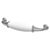 Poignée de meuble nœud GoodHome Porcelaine Vras chrome brillant l.14.2cm x h.2cm x p.3.7cm