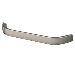 Poignée de meuble nœud GoodHome Irvil aluminium effet nickel satin gris l.142mm x l.12mm x H. 30mm entraxe 128mm