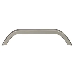 Poignée de meuble nœud GoodHome Irvil aluminium effet nickel satin gris l.142mm x l.12mm x H. 30mm entraxe 128mm