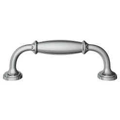 Poignée de meuble nœud GoodHome Ruis effet chromé gris l.116mm x l.20mm x H. 38mm entraxe 96mm
