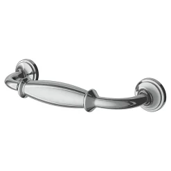 Poignée de meuble nœud GoodHome Ruis effet chromé gris l.116mm x l.20mm x H. 38mm entraxe 96mm