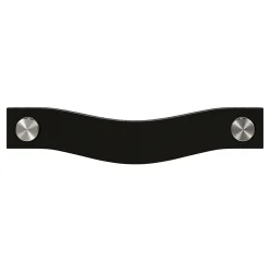 Poignée de meuble nœud GoodHome Hezo cuir et métal satin noir l.153mm x H. 24mm entraxe 128mm
