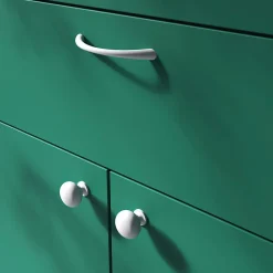 Poignée de meuble nœud GoodHome Primel mat blanc l.114mm x l.11mm x H. 27mm entraxe 96mm