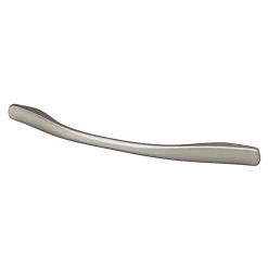 Poignée de meuble nœud GoodHome Ruis effet nickel satin gris l.169mm x l.10mm x H. 25mm entraxe 128mm