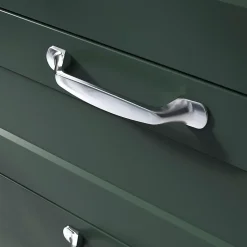Poignée de meuble nœud GoodHome Govlin aluminium effet chromé gris l.131mm x l.19mm x H. 24mm entraxe 96mm