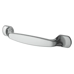 Poignée de meuble nœud GoodHome Govlin aluminium effet chromé gris l.131mm x l.19mm x H. 24mm entraxe 96mm