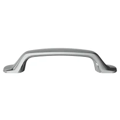 Poignée de meuble nœud GoodHome Govlin aluminium effet chromé gris l.131mm x l.19mm x H. 24mm entraxe 96mm