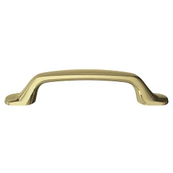 Poignée de meuble nœud GoodHome Govlin aluminium effet laiton doré l.131mm x l.19mm x H. 24mm entraxe 96mm