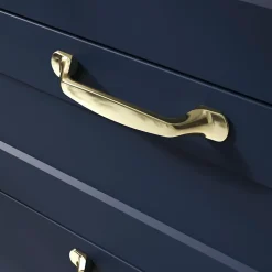 Poignée de meuble nœud GoodHome Govlin aluminium effet laiton doré l.131mm x l.19mm x H. 24mm entraxe 96mm