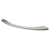 Poignée de meuble nœud GoodHome Primel effet nickel satin gris l.160mm x l.9mm x H. 27mm entraxe 128mm