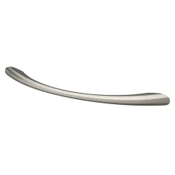 Poignée de meuble nœud GoodHome Primel effet nickel satin gris l.160mm x l.9mm x H. 27mm entraxe 128mm