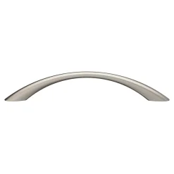 Poignée de meuble nœud GoodHome Primel effet nickel satin gris l.160mm x l.9mm x H. 27mm entraxe 128mm