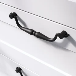 Poignée de meuble nœud GoodHome Kilhog mat noir l.143mm x H. 35mm entraxe 128mm