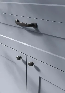 Poignée de meuble nœud GoodHome Govlin aluminium mat noir l.131mm x l.19mm x H. 24mm entraxe 96mm