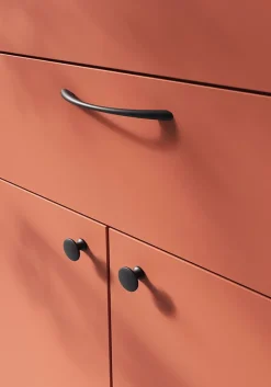Poignée de meuble nœud GoodHome Primel mat noir l.160mm x l.9mm x H. 27mm entraxe 128mm