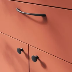 Poignée de meuble nœud GoodHome Primel mat noir l.160mm x l.9mm x H. 27mm entraxe 128mm