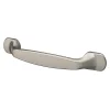 Poignée de meuble nœud GoodHome Govlin aluminium effet nickel satin gris l.131mm x l.19mm x H. 24mm entraxe 96mm