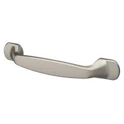 Poignée de meuble nœud GoodHome Govlin aluminium effet nickel satin gris l.131mm x l.19mm x H. 24mm entraxe 96mm