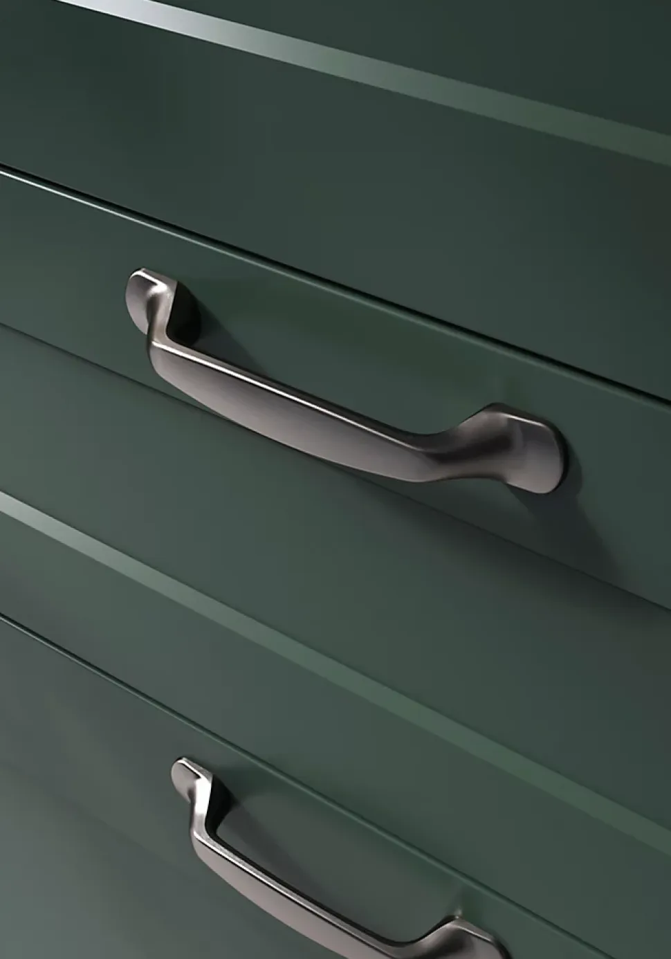 Poignée de meuble nœud GoodHome Govlin aluminium effet nickel satin gris l.131mm x l.19mm x H. 24mm entraxe 96mm