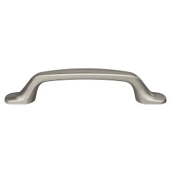 Poignée de meuble nœud GoodHome Govlin aluminium effet nickel satin gris l.131mm x l.19mm x H. 24mm entraxe 96mm