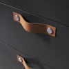 Poignée de meuble nœud GoodHome Hezo marron claire l.12.3cm x h.2.4cm x p.2.1cm