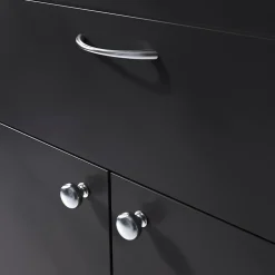Poignée de meuble nœud GoodHome Primel effet chromé gris l.114mm x l.11mm x H. 27mm entraxe 96mm