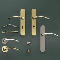 Poignée de meuble nœud GoodHome Ruis effet nickel satin gris l.137mm x l.10mm x H. 25mm entraxe 96mm