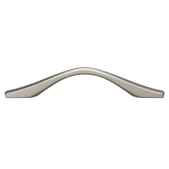 Poignée de meuble nœud GoodHome Ruis effet nickel satin gris l.137mm x l.10mm x H. 25mm entraxe 96mm