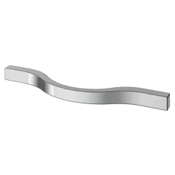 Poignée de meuble nœud GoodHome Prat aluminium effet chromé gris l.130mm x l.10mm x H. 24mm entraxe 96mm