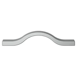 Poignée de meuble nœud GoodHome Prat aluminium effet chromé gris l.130mm x l.10mm x H. 24mm entraxe 96mm