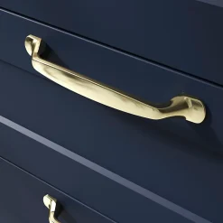 Poignée de meuble nœud GoodHome Govlin aluminium effet laiton doré l.164mm x l.20mm x H. 24mm entraxe 128mm