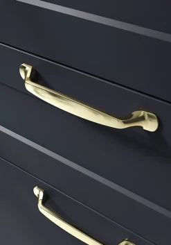 Poignée de meuble nœud GoodHome Govlin aluminium effet laiton doré l.164mm x l.20mm x H. 24mm entraxe 128mm