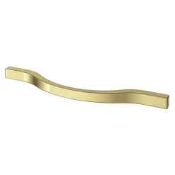 Poignée de meuble nœud GoodHome Prat aluminium effet laiton doré l.162mm x l.10mm x H. 26mm entraxe 128mm