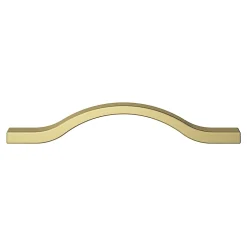 Poignée de meuble nœud GoodHome Prat aluminium effet laiton doré l.162mm x l.10mm x H. 26mm entraxe 128mm