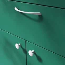 Poignée de meuble nœud GoodHome Primel mat blanc l.160mm x l.9mm x H. 27mm entraxe 128mm