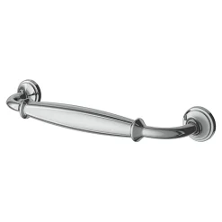 Poignée de meuble nœud GoodHome Ruis effet chromé gris l.148mm x l.20mm x H. 38mm entraxe 128mm