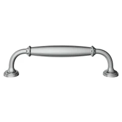 Poignée de meuble nœud GoodHome Ruis effet chromé gris l.148mm x l.20mm x H. 38mm entraxe 128mm