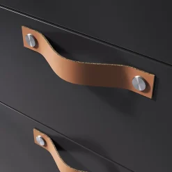 Poignée de meuble nœud GoodHome Hezo marron claire l.15.3cm x h.2.4cm x p.2.5cm