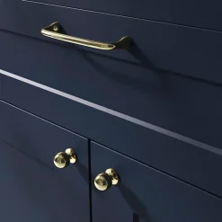 Poignée de meuble nœud GoodHome Tudy Laiton effet laiton doré l.143mm x H. 16mm entraxe 128mm