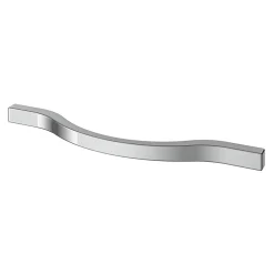 Poignée de meuble nœud GoodHome Prat aluminium effet chromé gris l.162mm x l.10mm x H. 26mm entraxe 128mm