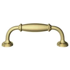 Poignée de meuble nœud GoodHome Ruis effet laiton doré l.116mm x l.20mm x H. 38mm entraxe 96mm
